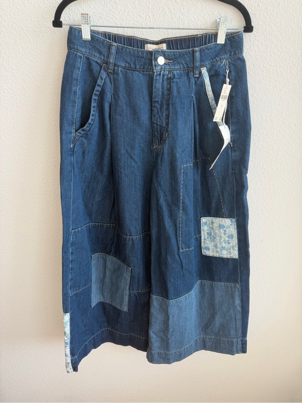 NWT Pilcro Anthropologie Positano Patchwork Denim Jeans Small - Picture 3 of 5